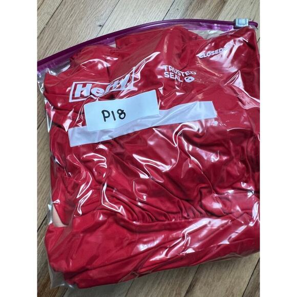 NWT J.Crew Gemma Ruched Bandeau One-Piece Bright Cerise Red Swimsuit Women's 24 - Picture 13 of 13